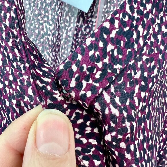 NWT Parker 100% Silk Matilda Wrap V-Neck Smocked Waist Blouse Funfetti Sz XL - Picture 3 of 10